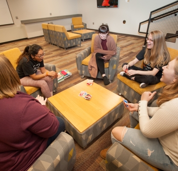 Student in Bishop Hall